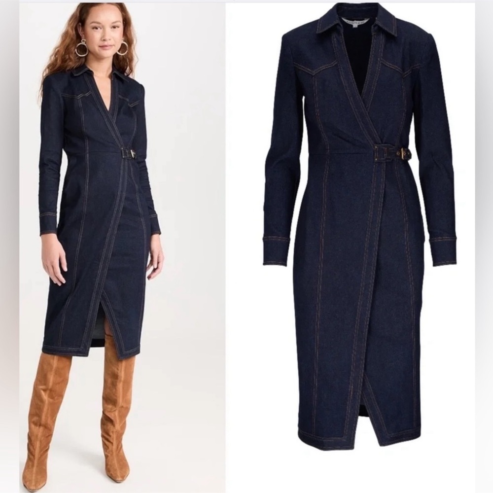 Veronica Beard Arlington Denim Wrap Dress Sz 0